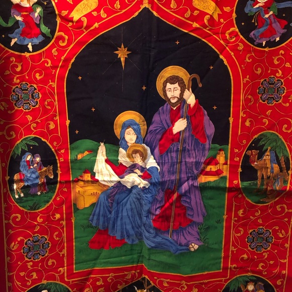 Vintage Rare Nativity Christmas  Panel to Sew Christmas Door Panel/Wall Panel - Picture 2 of 3